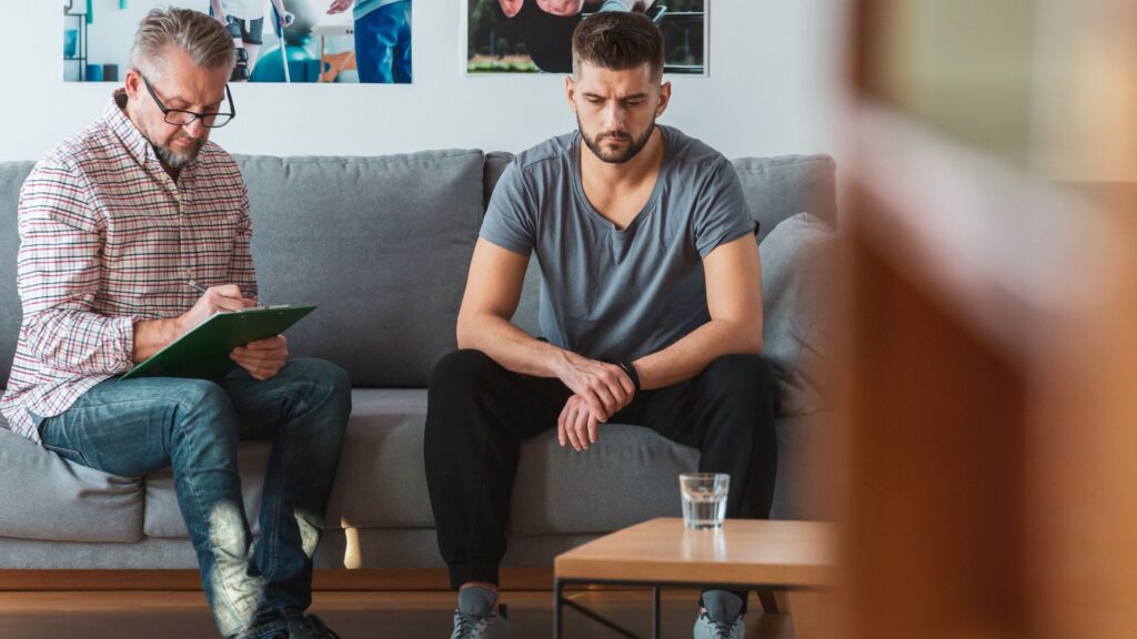 PTSD and addiction in men